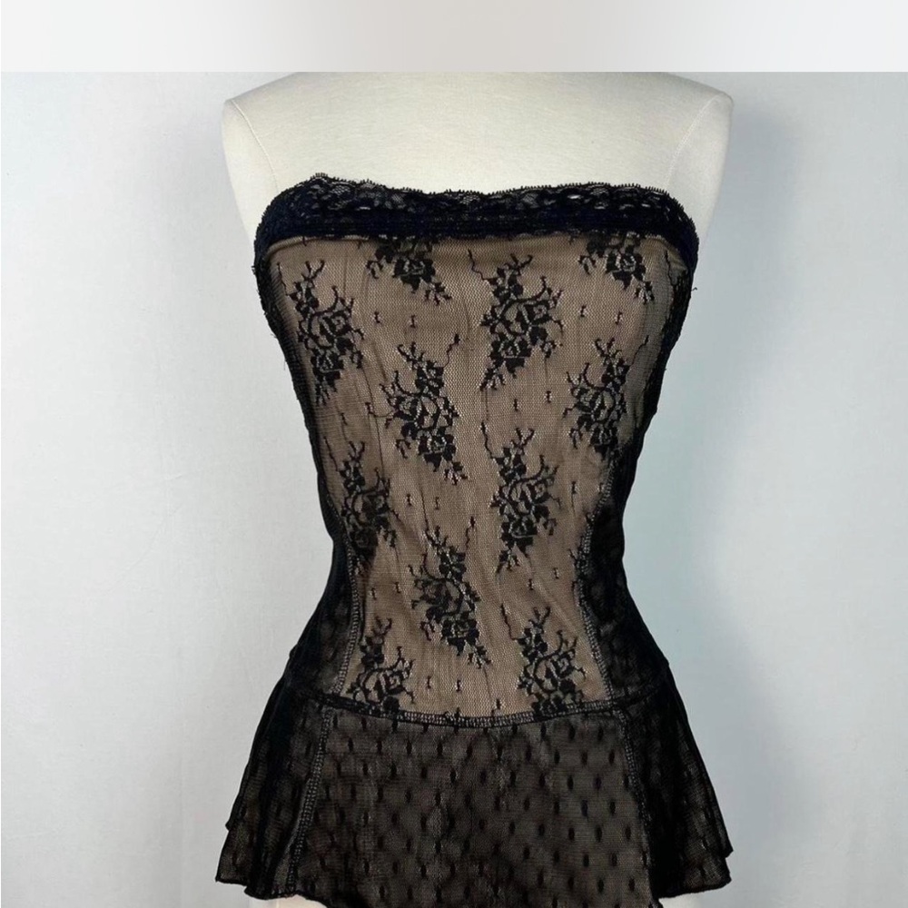 Black Lace Bustier Top